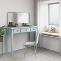 HJZBNONE Home Office Small Writing Desk with Drawers Bedroom  Study Table for Adults/Student  Vanity Makeup Dressing Table Save Space Gifts Green (Light Green)
