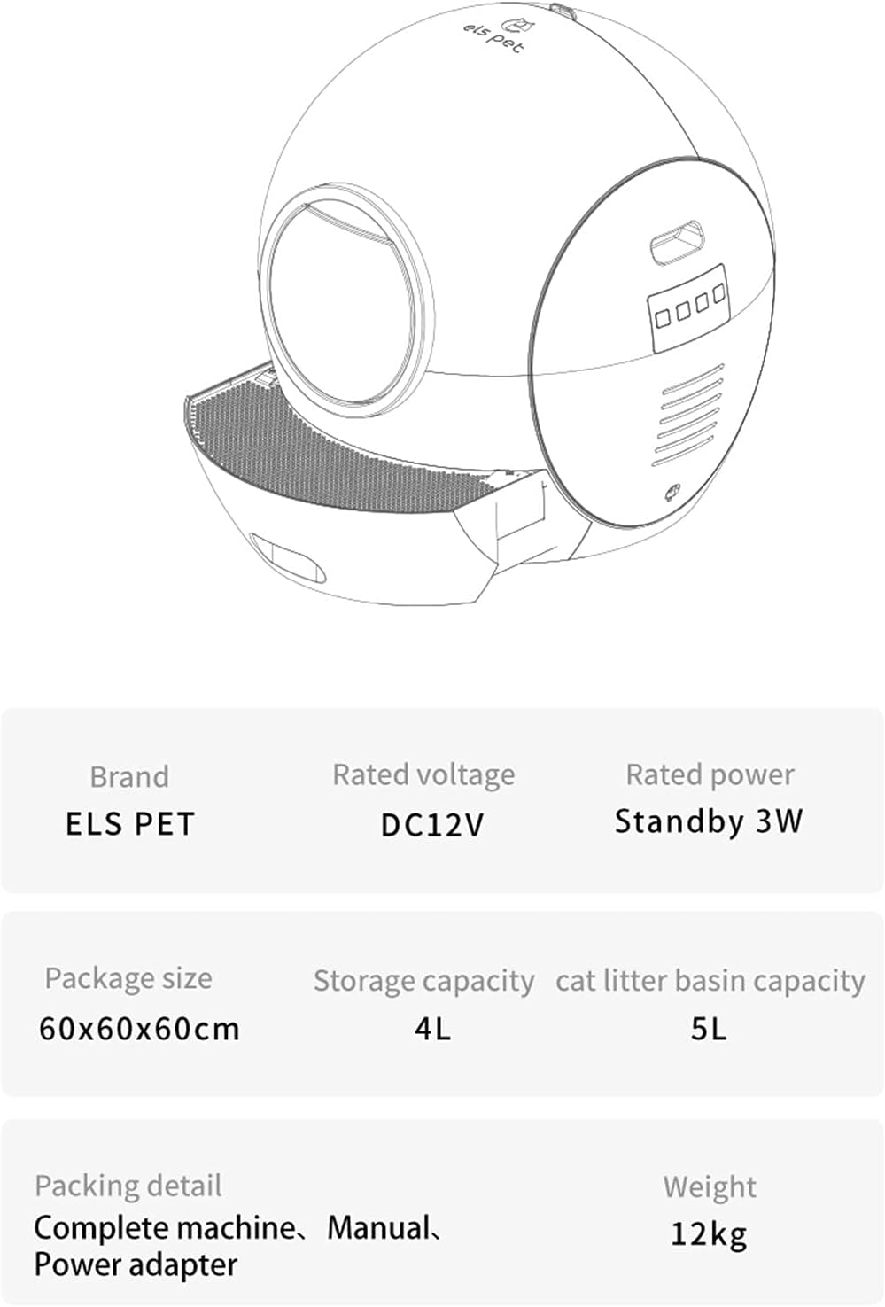 Self-Cleaning Cat Litter Box with App Control a7