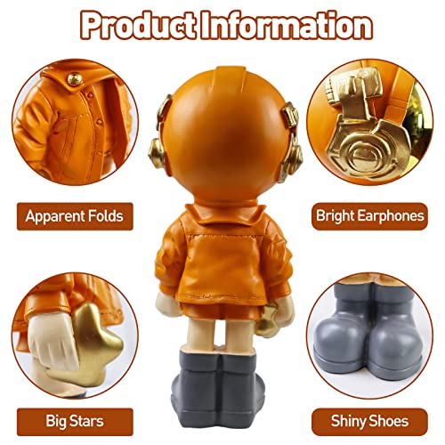 Dosker Small Astronaut Statue Blue Spaceman Sculpture Polyresin Figurine Desk Decor X149521