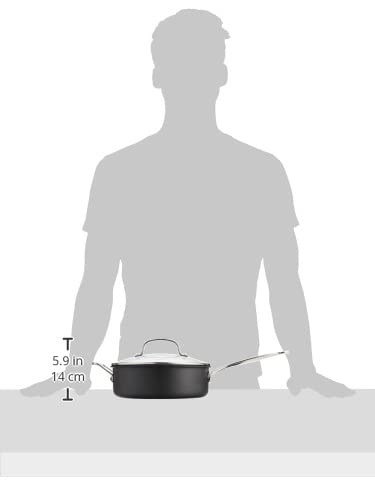 Cuisinart Chef's Classic Nonstick Hard-Anodized 3.5-Quart Saute Pan with Lid, Black E815179