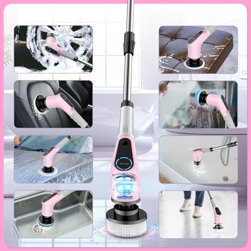Electric Spin Scrubber Cordless Cleaning Brush with 8 Heads k7m