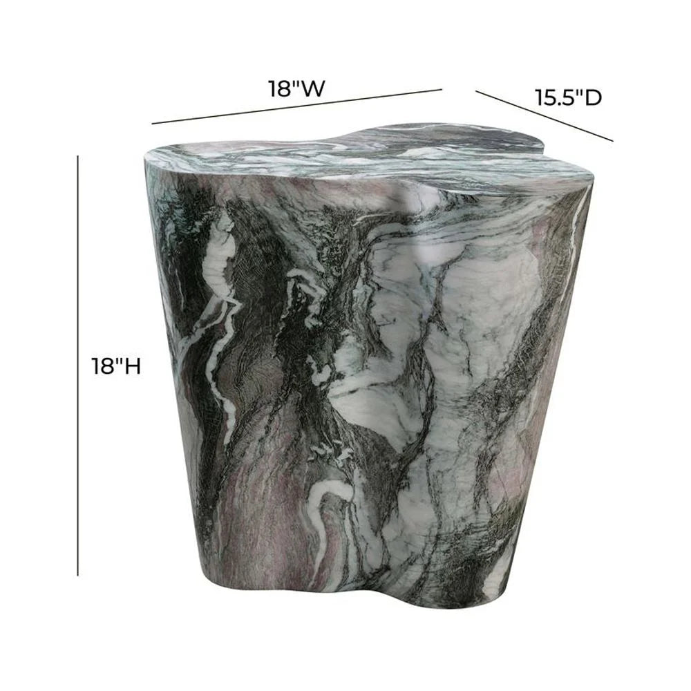 TOV Furniture Slab Faux Marble Short Side Table T9939