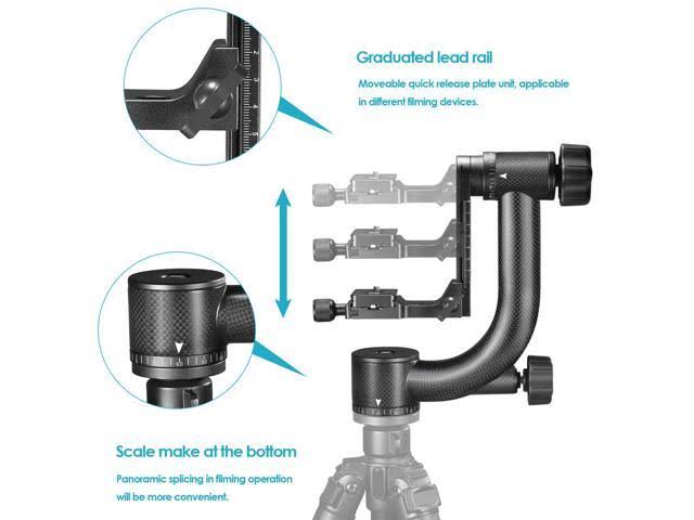 Carbon Fiber 360 Degree Panoramic Gimbal Tripod Head a7
