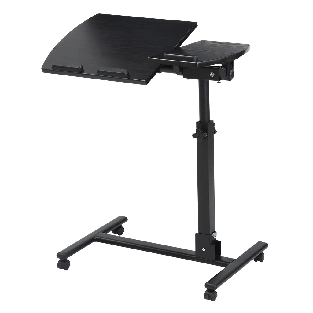 LANGRIA Height Adjustable Mobile Laptop Desk, Black Walnut M31858