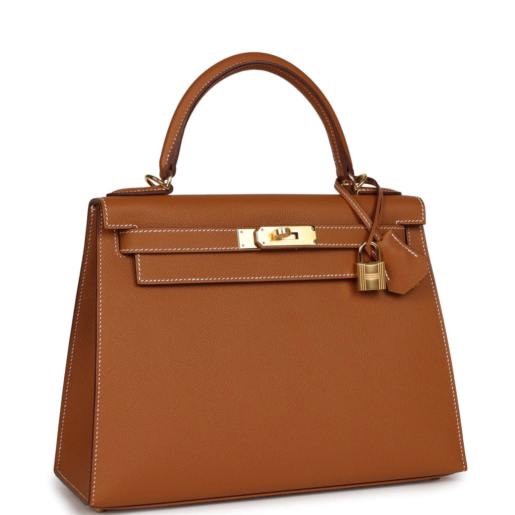 Gold Epsom Leather Handbag a7