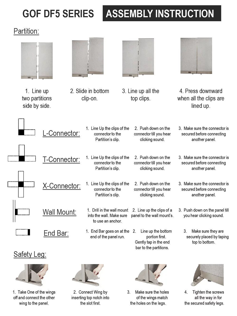 GOF Office Cubicle Double 4 Stations 60D x 96W x 72H B296