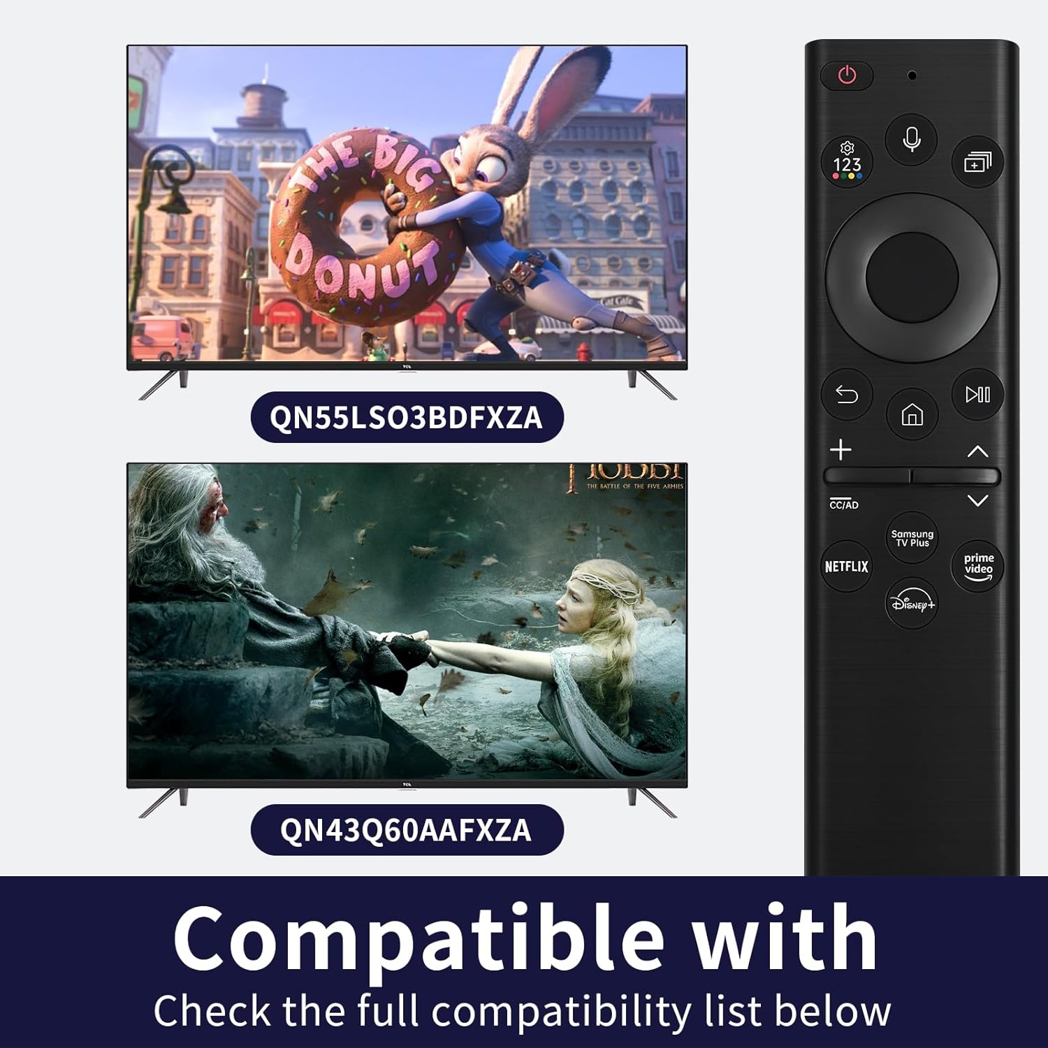 BN59-01385A Samsung Solar Voice Remote for 2021-2022 Neo LED Smart TV, Black J325