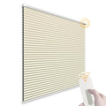 Motorized Cellular Shades Cordless Blackout Rechargeable Window Curtains with Remote for Privacy Protection Smart Home Electric Automatic Honeycomb Blinds for Windows, Custom Size, Grey