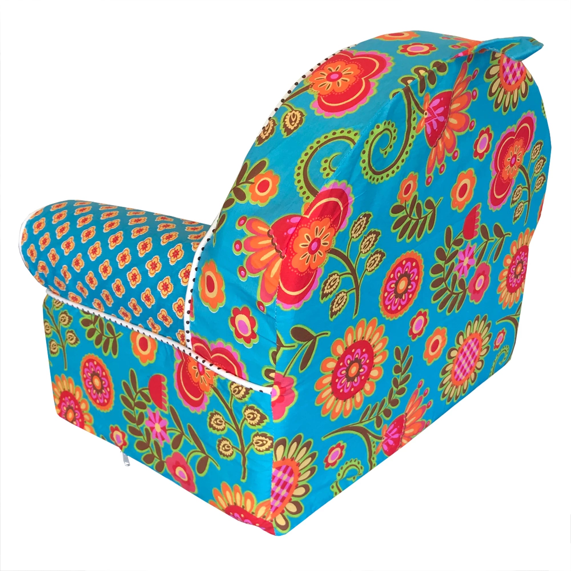 Cotton Tale Designs Baby/Toddler Foam Chair, Turquoise Orange Multi Floral Dot Q874