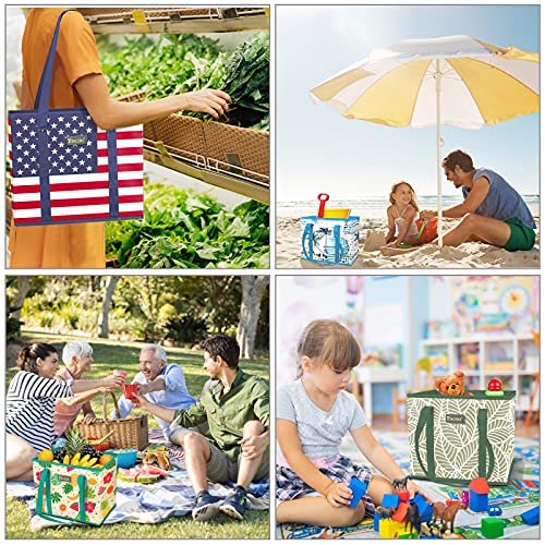 Reusable Grocery Bags Foldable Shopping with Reinforced Bottom Gray k7m