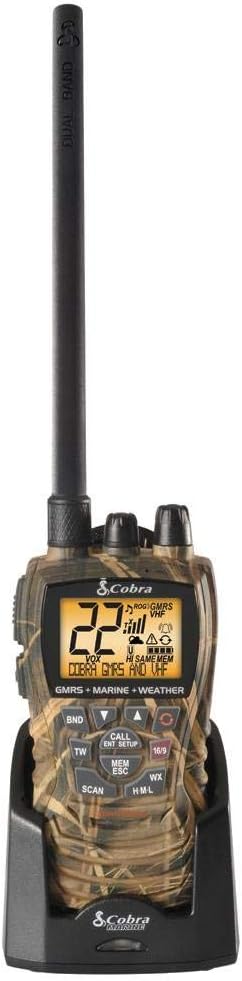 Cobra MR HH350W FLT Handheld Floating VHF Radio – 6 Watt, Submersible, Noise Cancelling Mic, Backlit LCD Display, NOAA Weather, Memory Scan, White k7