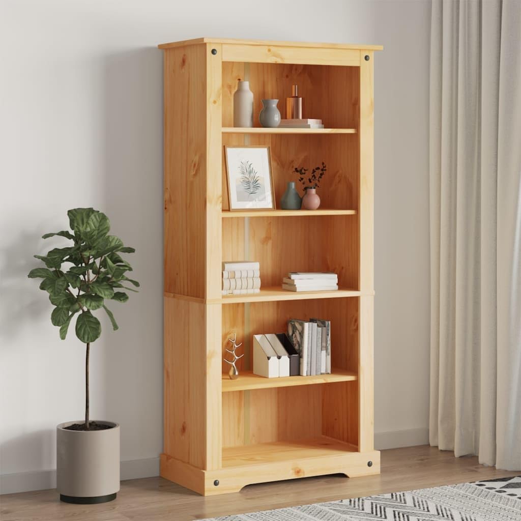 SKM 5-Tier Bookcase Mexican Pine Corona Range 81x40x170 cm (Weight-35KG)