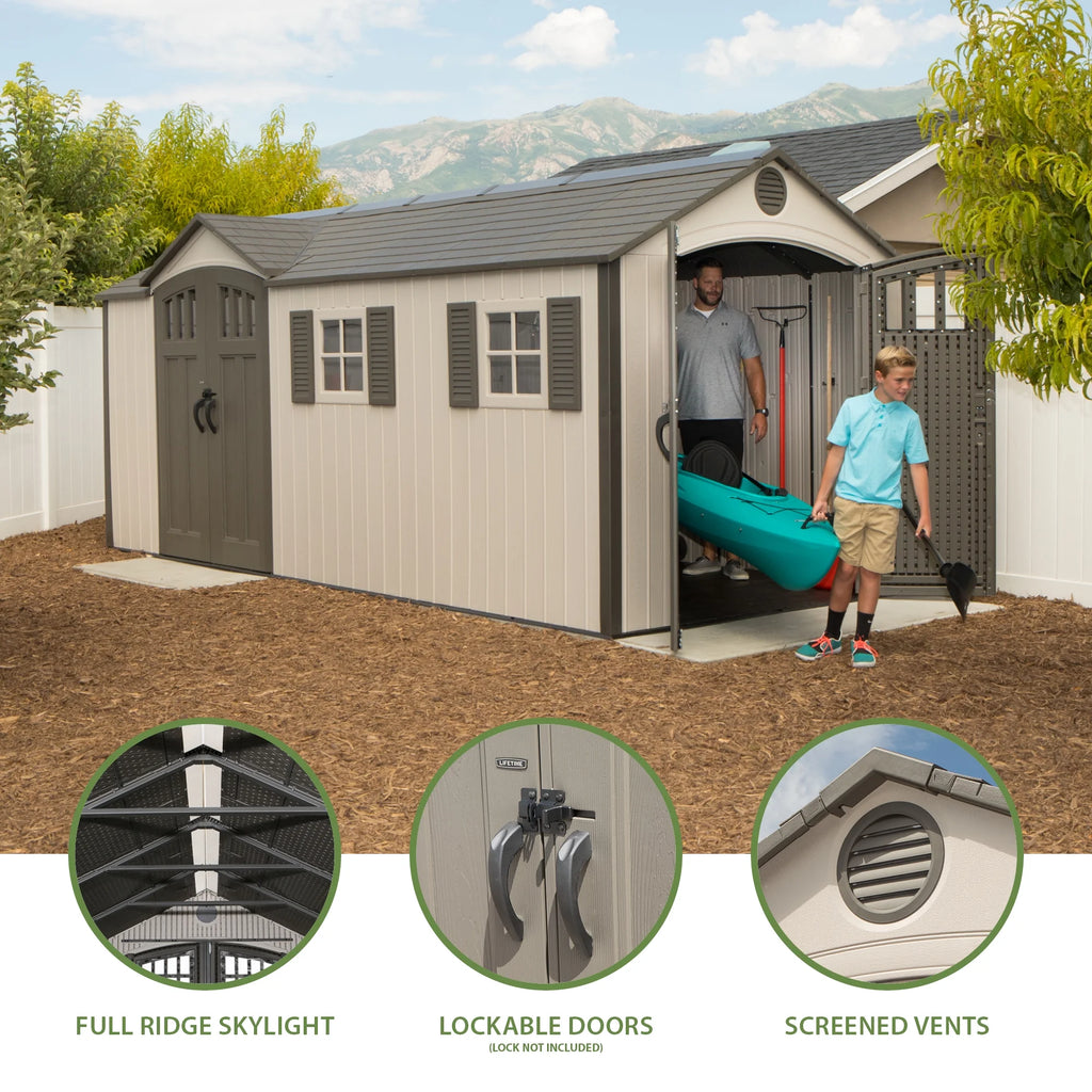 Lifetime 17.5 ft. x 8 ft. Outdoor Storage Shed J281016