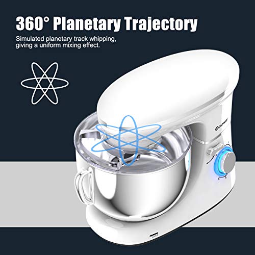 COSTWAY Stand Mixer, 660W 6-Speed Electric Kitchen Mixer with 6.3-Quart Stainless Steel Bowl T80759