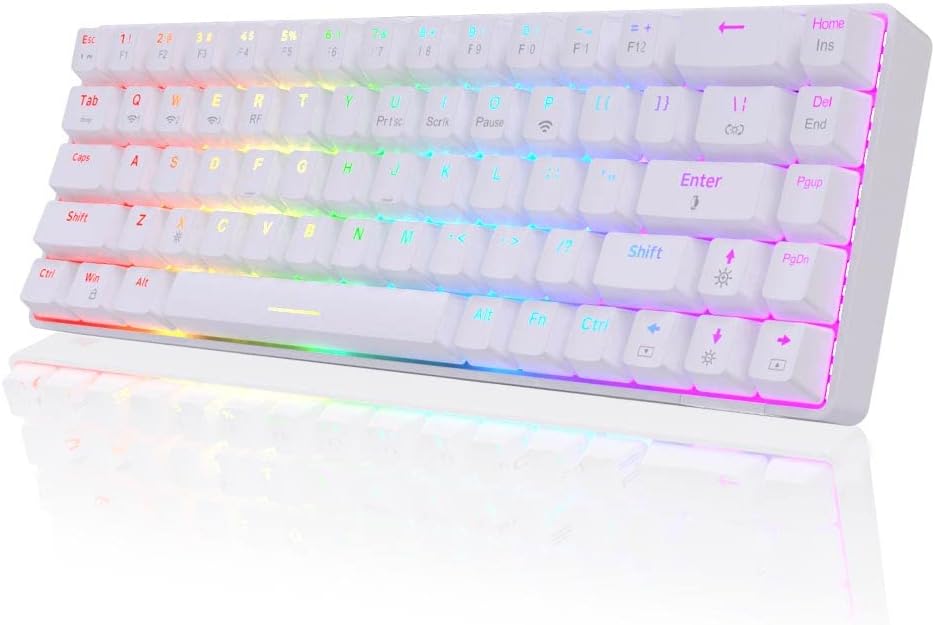 65% Hot Swappable Mechanical Keyboard RGB Backlit Wireless Bluetooth Wired q7