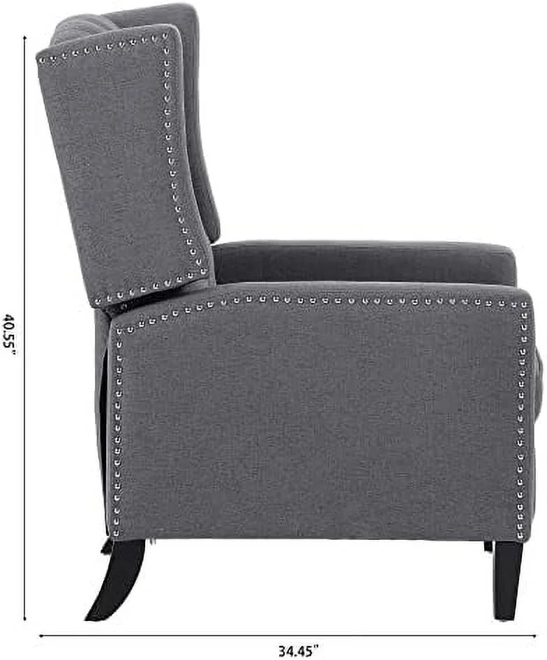 NLIBOOMLife Wingback Recliner Chair Breathable Fabric Push Back Recliner for Living Room Beige H588