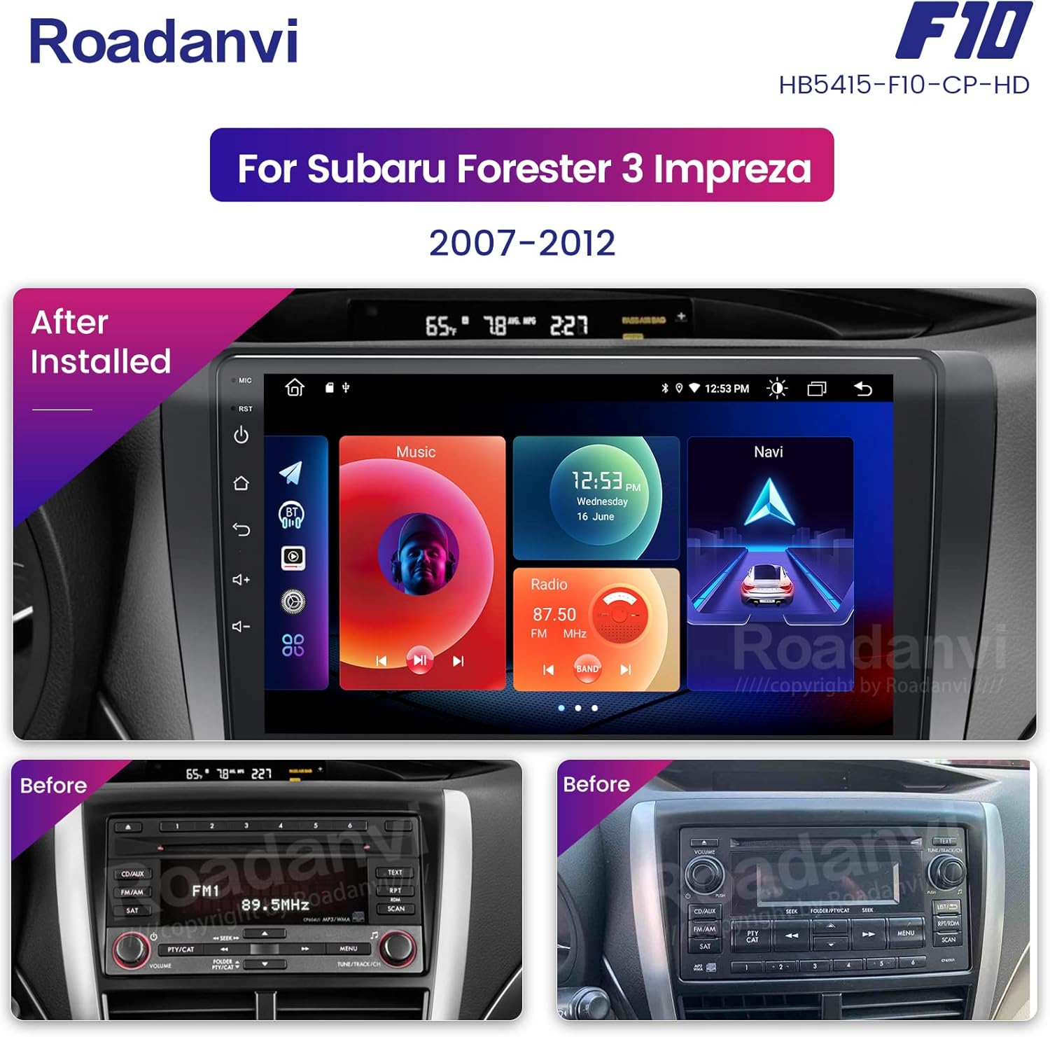 Car Stereo Bluetooth Navigation Carplay Android Auto 1280x720 IPS Touch Screen 4GB+64GB q7