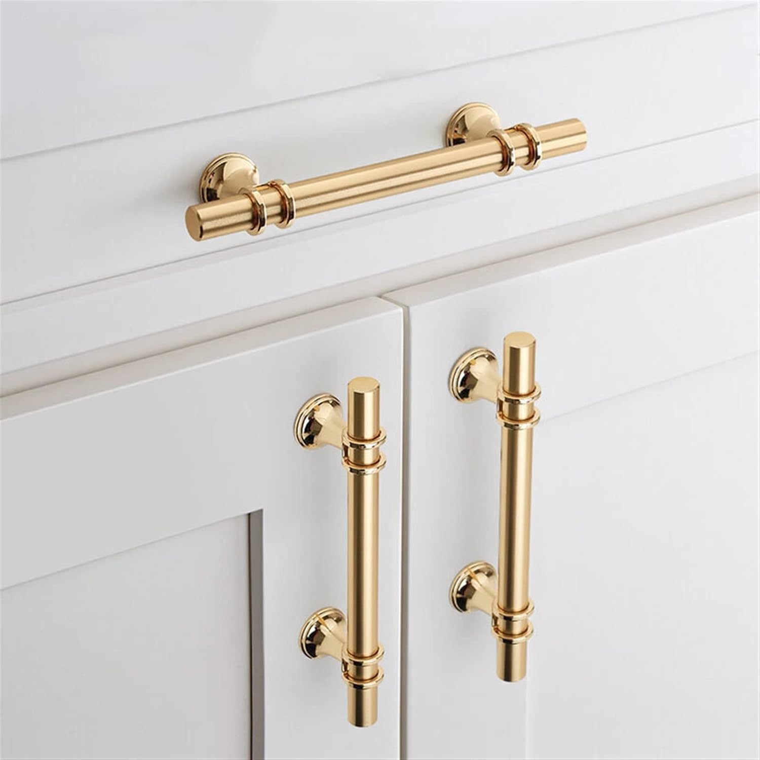 Cabinet Handles Drawer Pulls Modern Zinc Alloy Black Gold Kitchen Hardware J9461