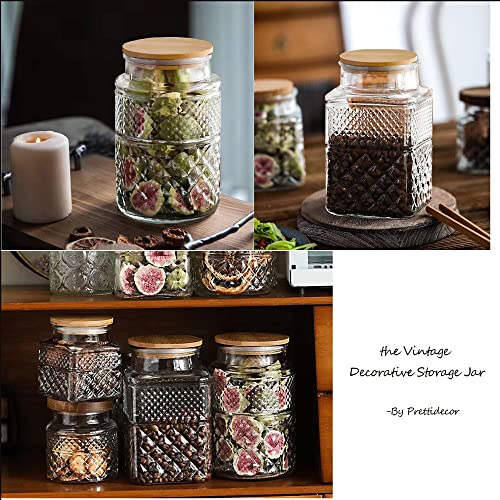 1 Gallon Glass Cookie Jar with Bamboo Lid Airtight Storage Container U474137