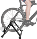 Indoor Bike Trainer Stand Magnetic Stationary Bike Stand for 26-29" & 700C Wheels Portable Indoor Bike Trainer for Indoor Riding with Quick Release Lever & Front Wheel Riser Block