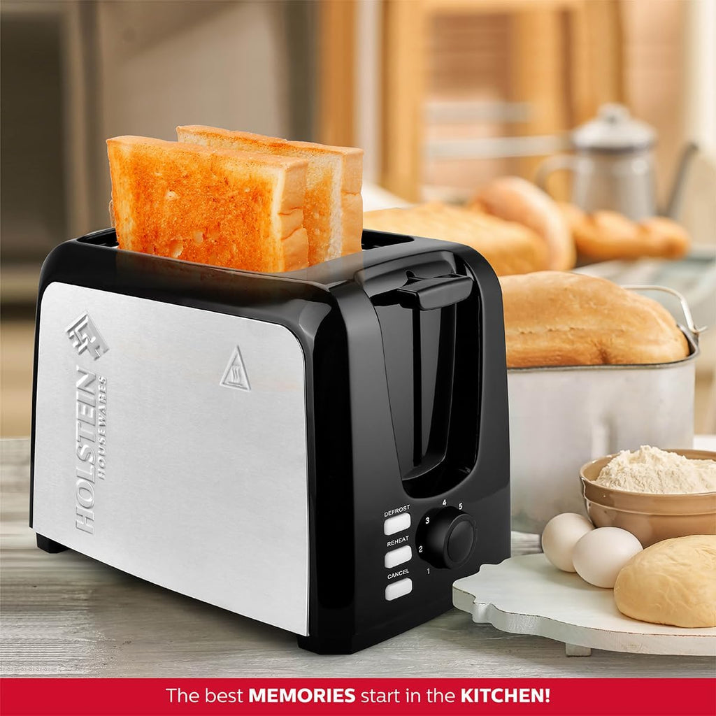 Holstein Housewares 2-Slice Toaster with 7 Browning Settings, Black O198