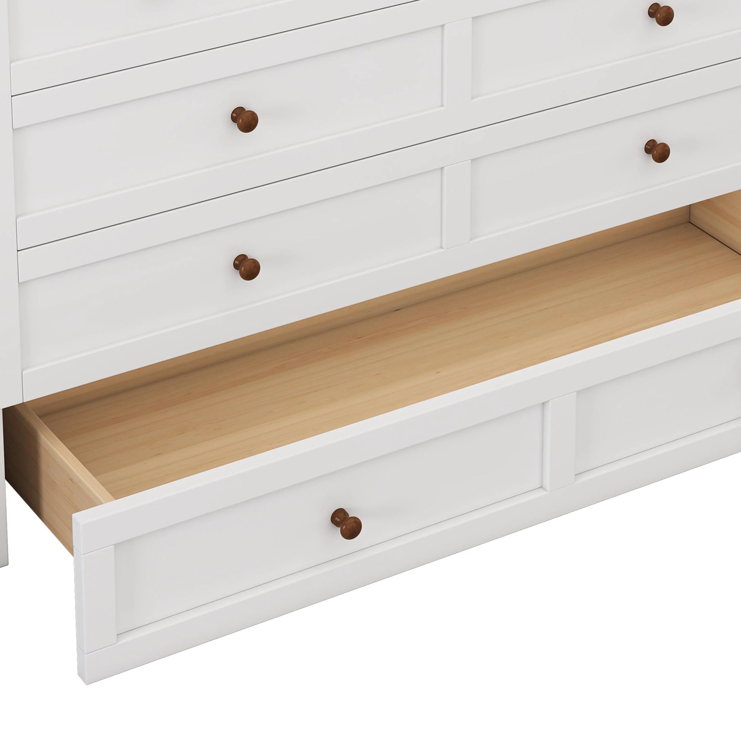 Bellemave Murphy Bed Queen with Storage Drawer, Solid Wood, Charging Station P8432