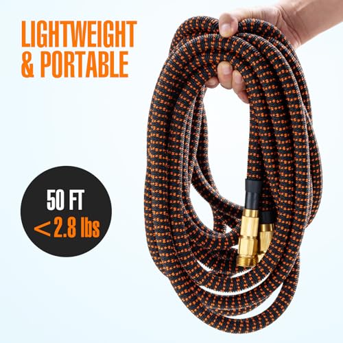 Expandable Garden Hose 50ft with Spray Nozzle Brass Connectors k7
