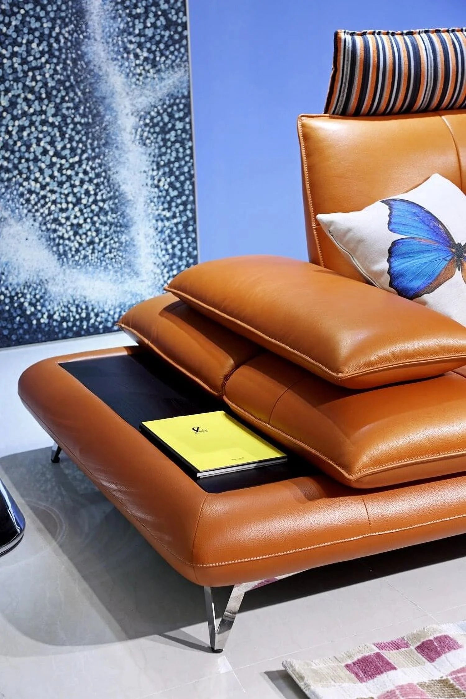 Genuine Leather Corner Sofa Recliner Set for Living Room F424