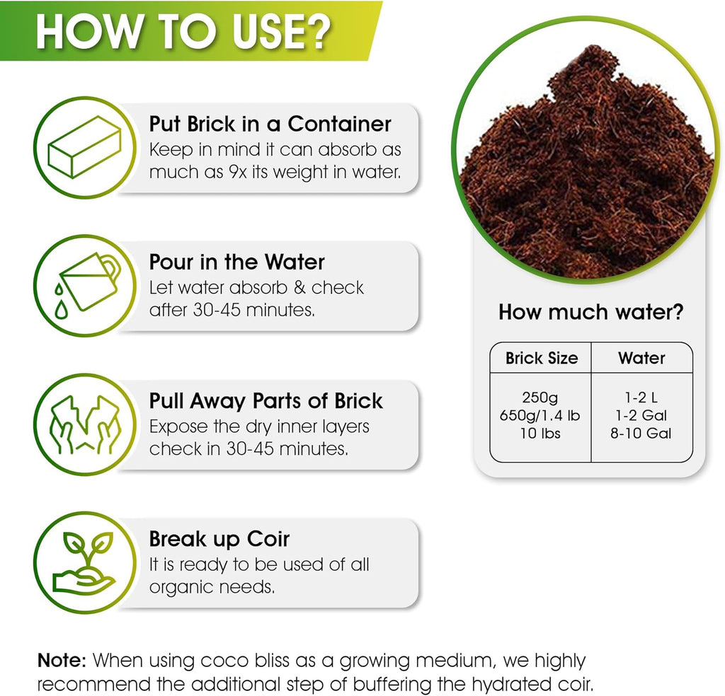 Coco Coir Bricks 4 Pack Organic Compressed Potting Mix x7k