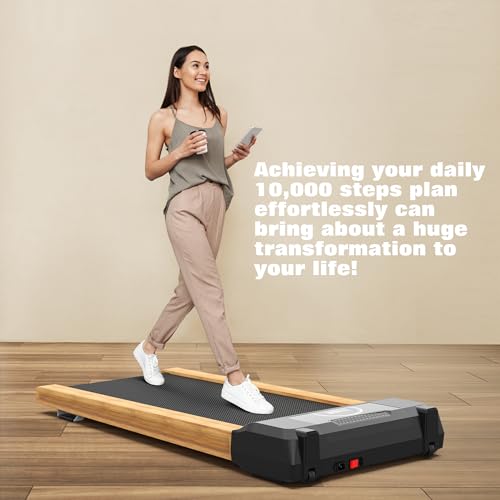 Walking Pad Under Desk Treadmill with Speaker Wood Home Use7k