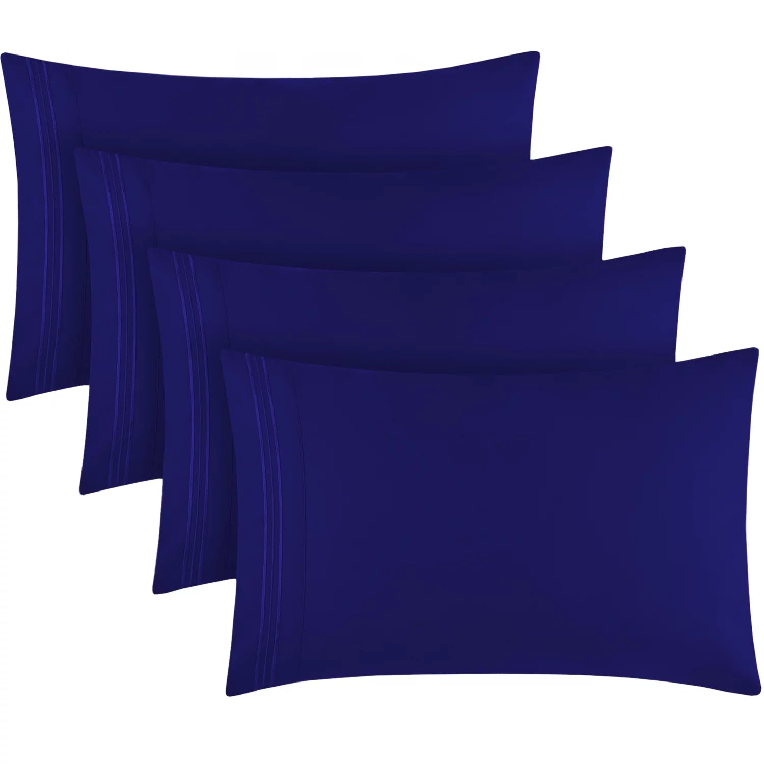 Mellanni Pillow Cases Standard Size Set of 4 - Iconic Collection Bedding Pillowcases - Soft, Cooling Pillow Covers - Envelope Closure (4 PC Standard / Queen 20" x 30", Royal Blue)