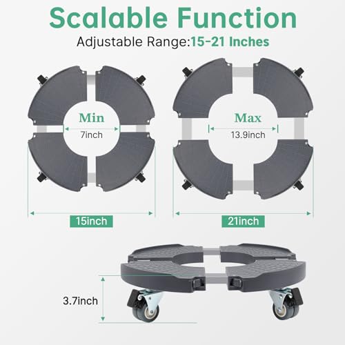 Plant Caddy with Wheels 2 Pack Heavy Duty Rolling Stand7k