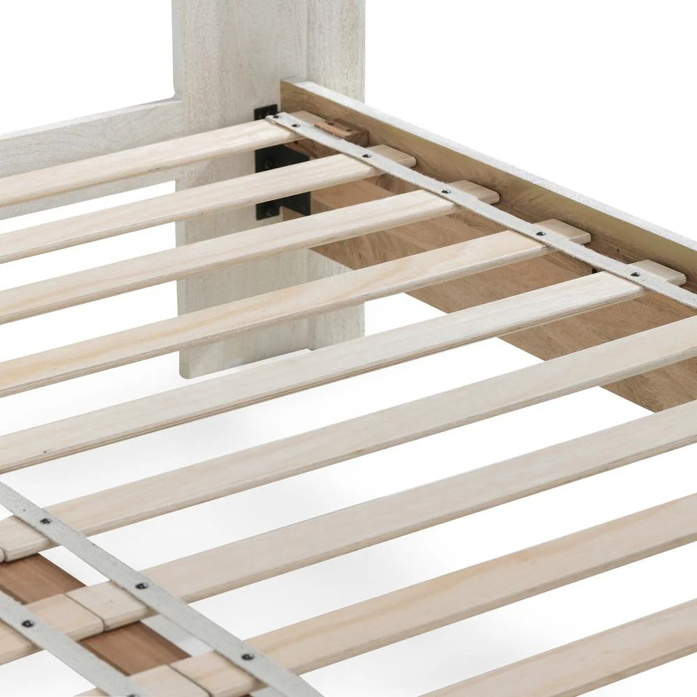 Classic Home Reece Mango Wood Queen Bed White U726752