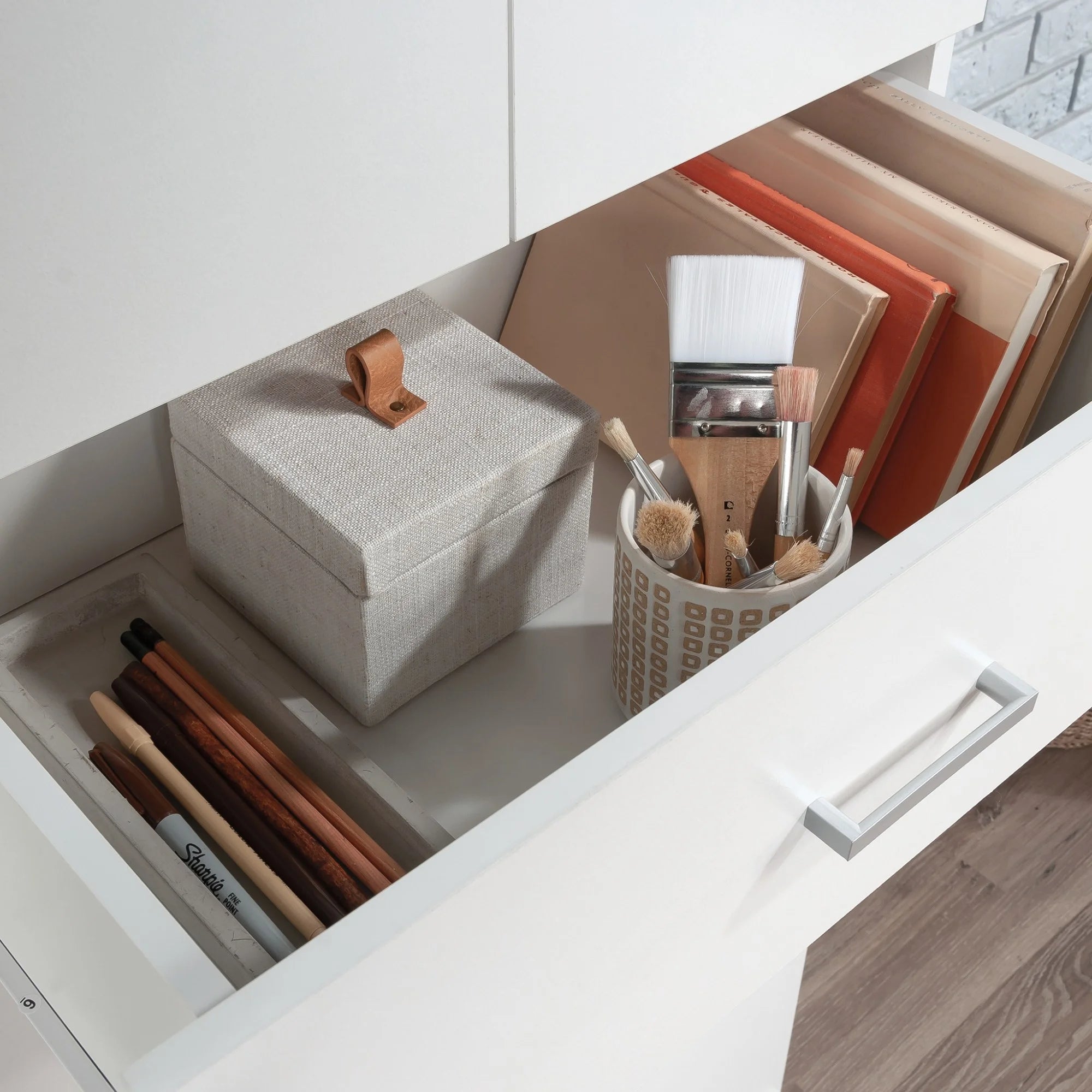 Sauder Select Engineered Wood Storage Cabinet, White F7883