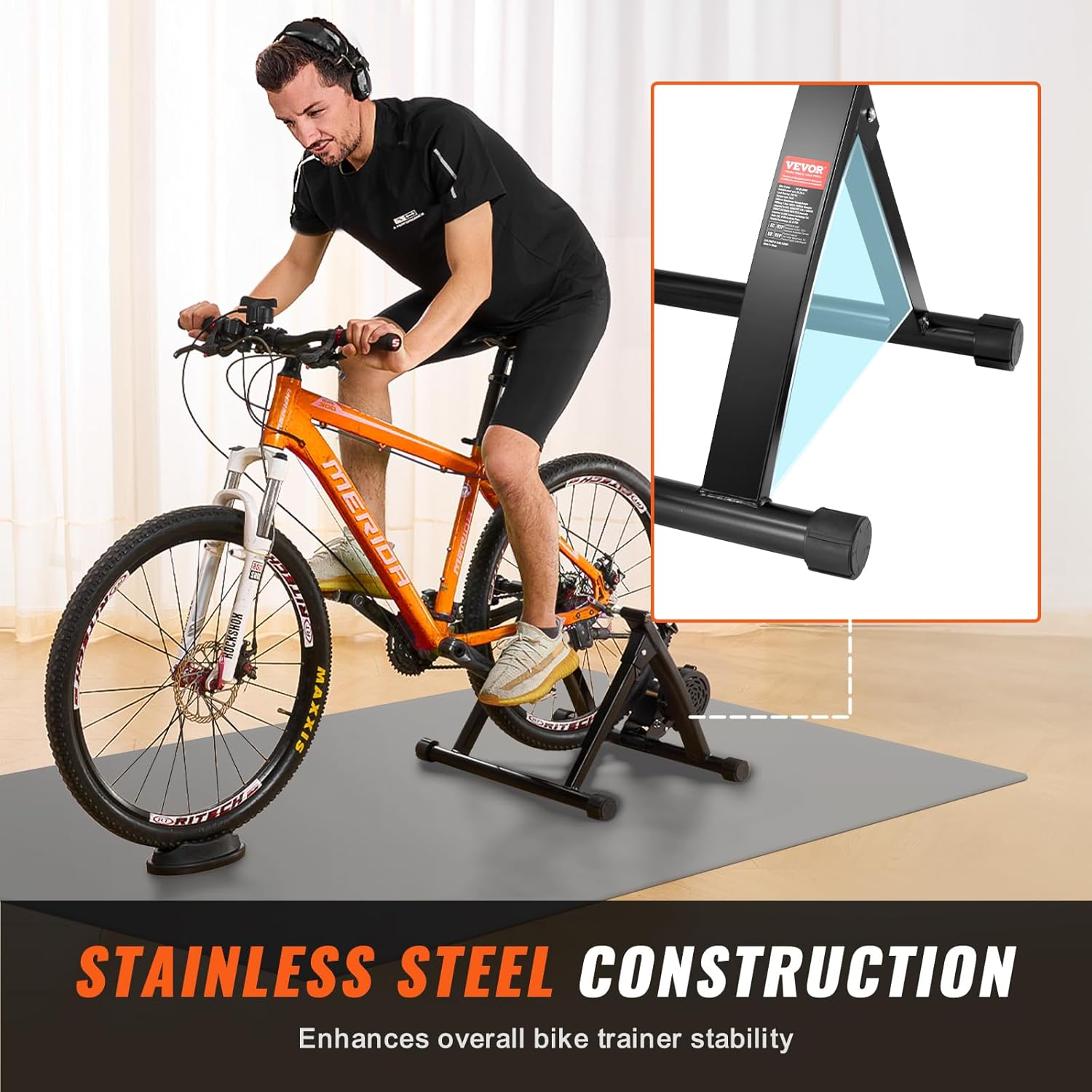 VEVOR Bike Trainer Stand, Magnetic Stationary Bike Stand for 26"-29" Wheels D19835