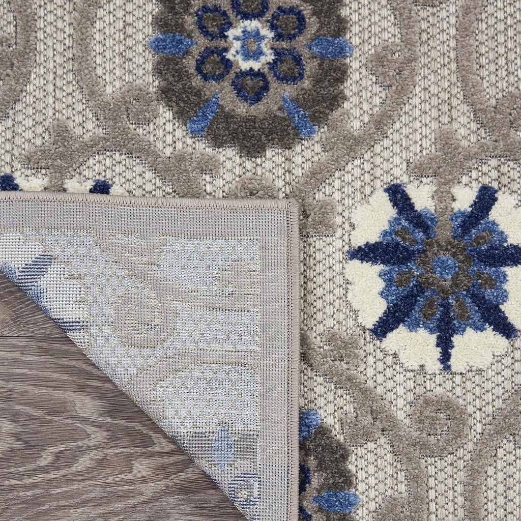 Nourison Aloha Indoor/Outdoor Grey/Blue 7' x 10' Area Rug Q436571