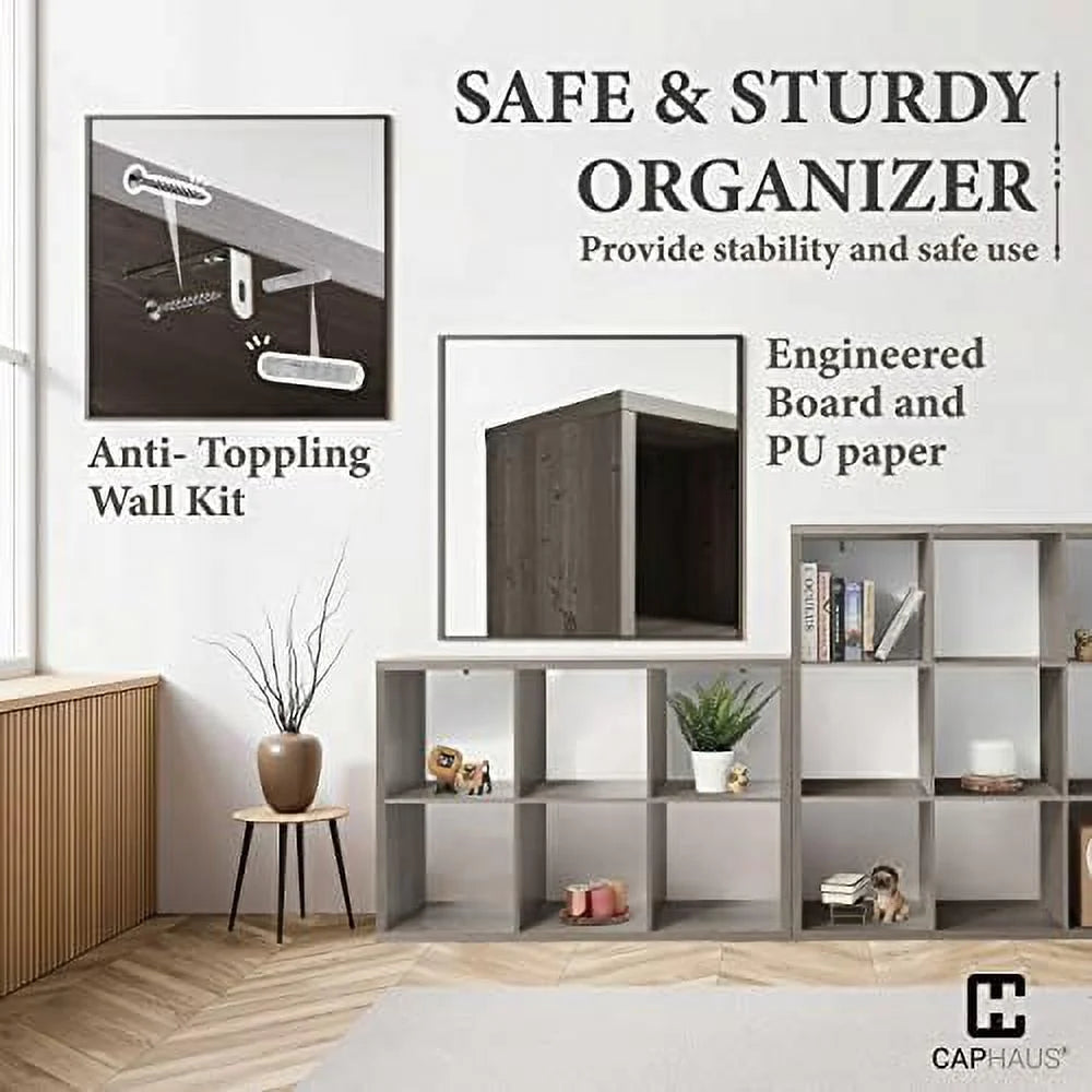 HOOMHIBIU 13-Inch 8-Cube Organizer Bookcase White D919