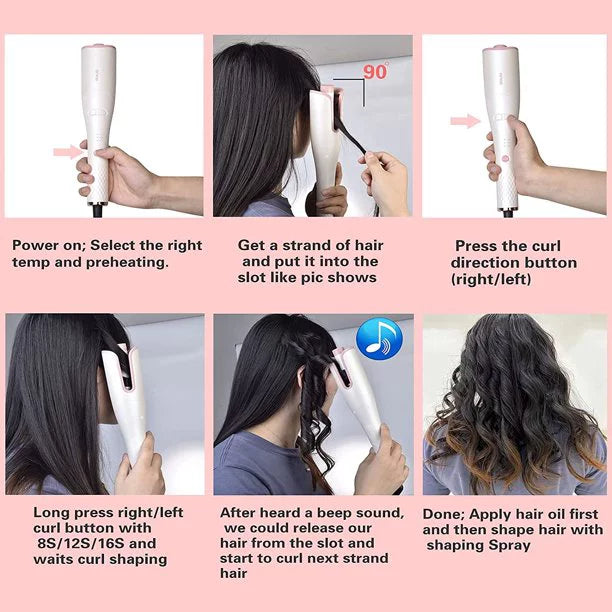 OCALISS Automatic Curling Iron with Ceramic Rotating Barrel, 3 Temperature Control L280645
