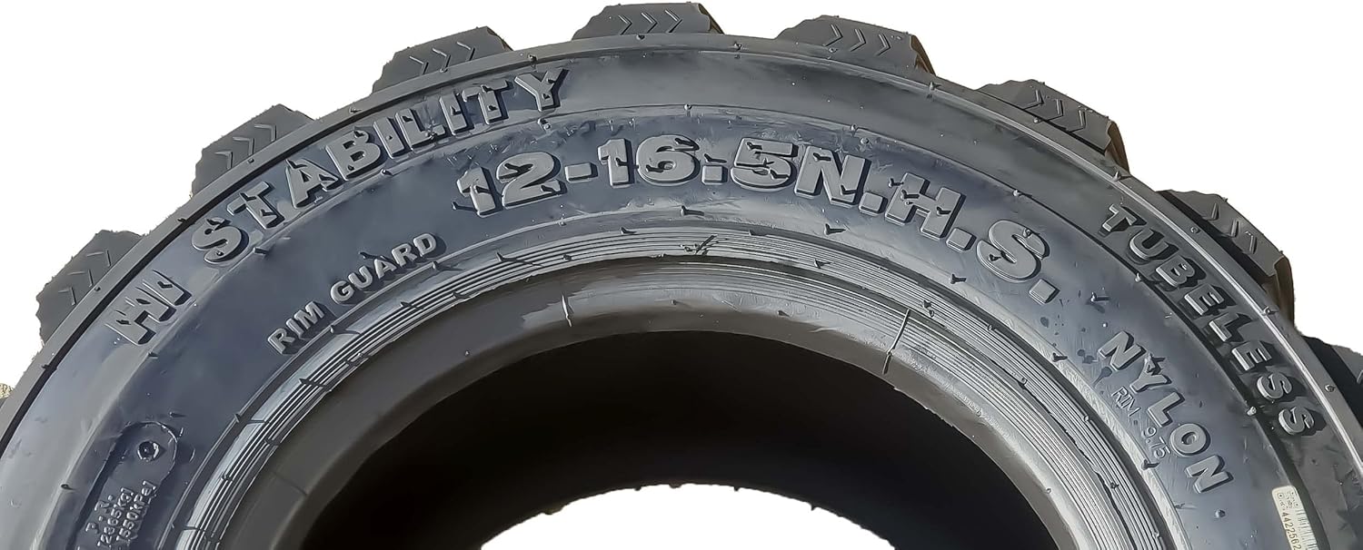 Heavy Duty 12-16.5 12 Ply Skid Steer Tire with Rim Guard Y9649