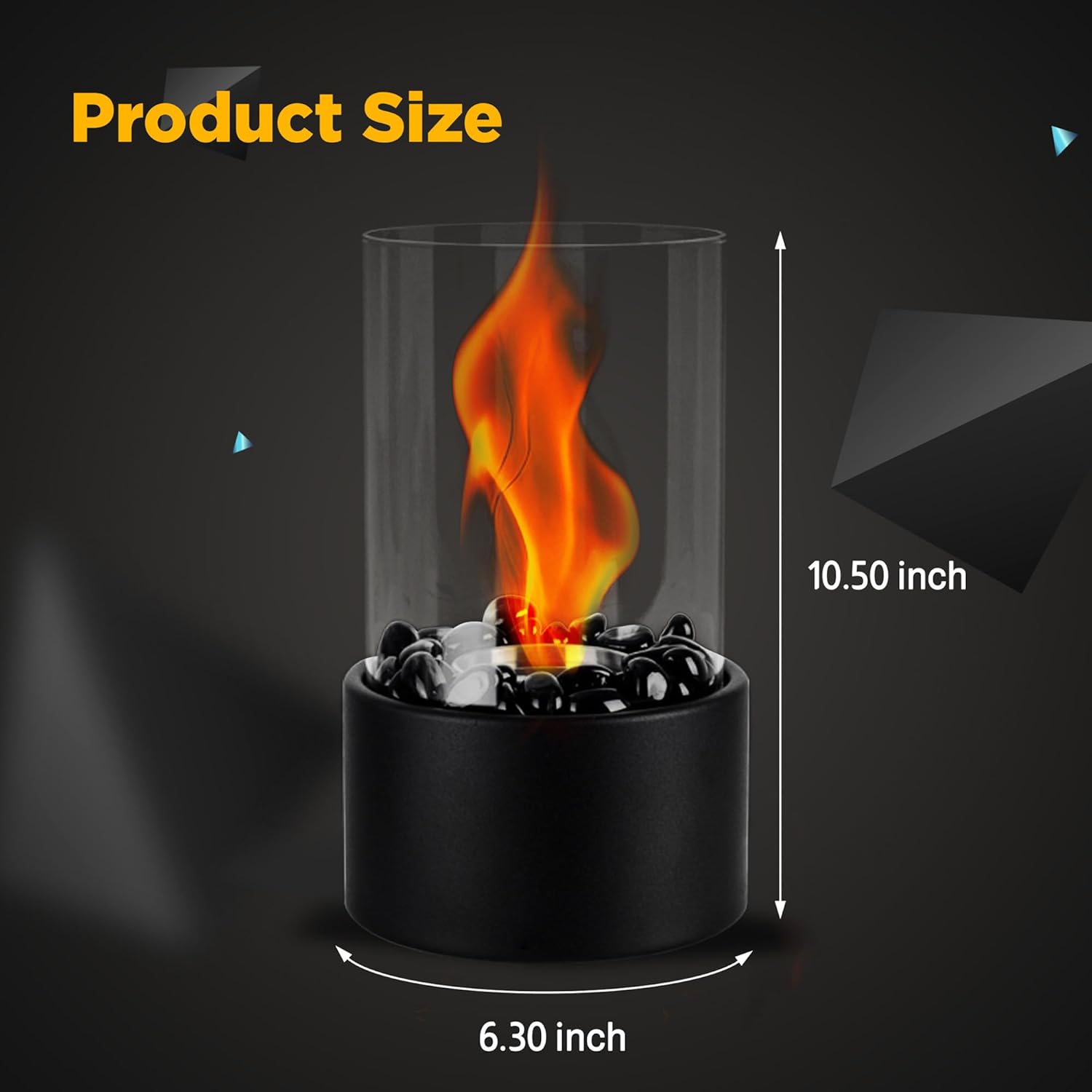Tabletop Fire Pit Indoor Outdoor Portable Stone Design a7