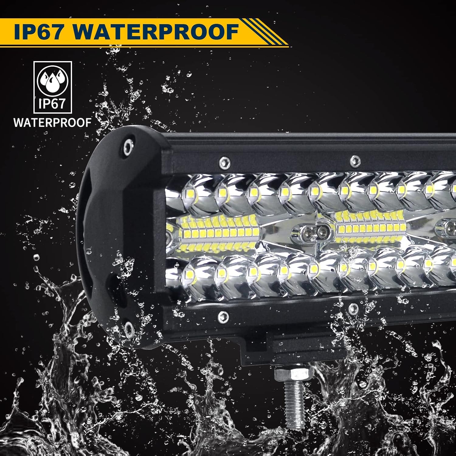 20 inch 420W LED Light Bar Spot Flood Combo Triple Row Driving Lights Wiring Harness Kit 12V 24V a7