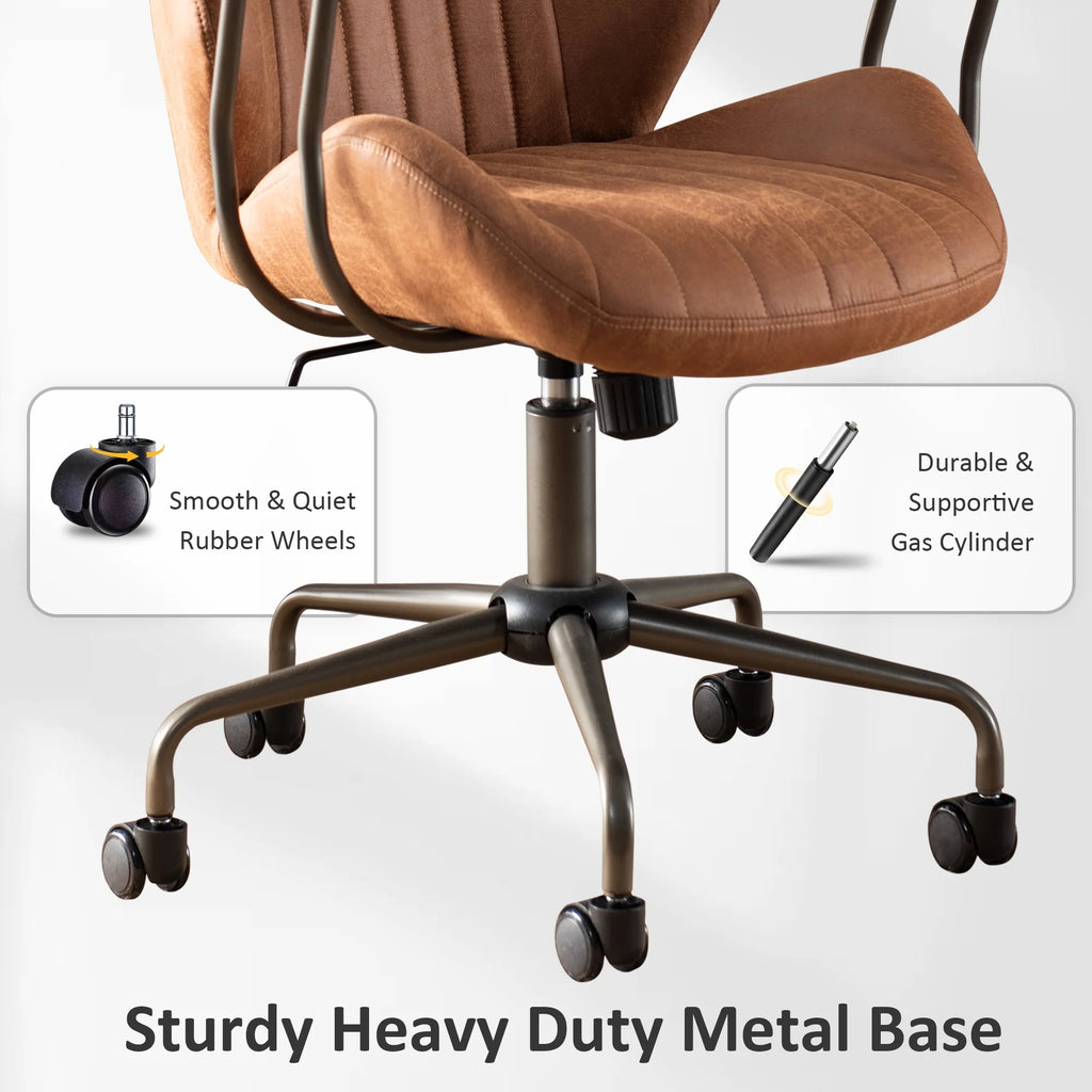 Ovios Ergonomic Office Chair with Lumbar Support, Suede Fabric J4512