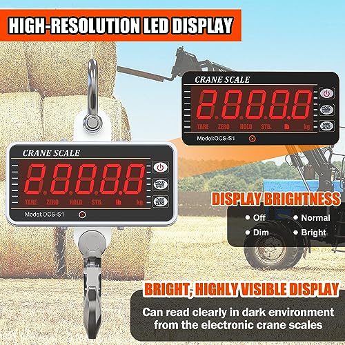 2200lb Digital Crane Scale High Precision Heavy Duty Industrial Hanging Orange k7