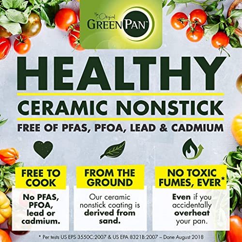 GreenPan Chatham Hard Anodized Ceramic Nonstick 5QT Saute Pan with Lid, Gray L591