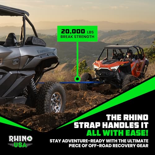 Rhino USA Recovery Tow Strap 3" x 20' 31,518lb for Truck UTV ATV Jeep I629