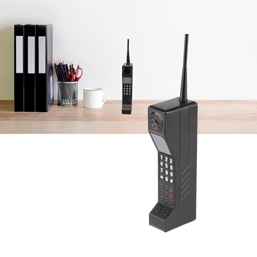FLEXMAN Retro Brick Cell Phone Ornament, Metal Vintage Phone Model, Black T2309