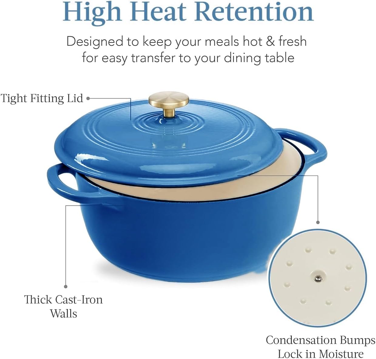 7.5 Quart Enamel Cast-Iron Round Dutch Oven with Lid M366275