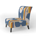 Designart "Retro Floral Pattern XI" Upholstered Mid-Century Accent Chair - Arm Chair