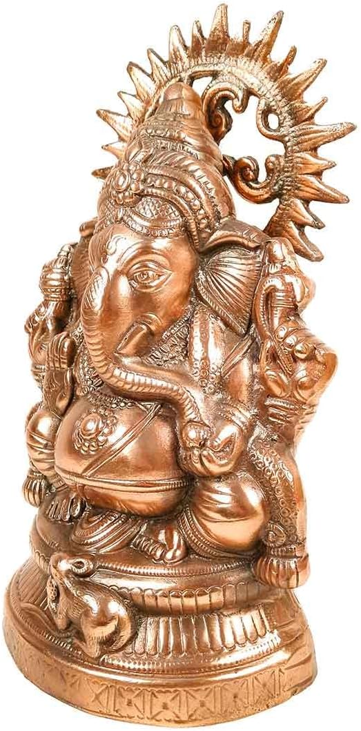 Ganesha Statue Bronze Metal Idol 15 Inch Home Decor k7