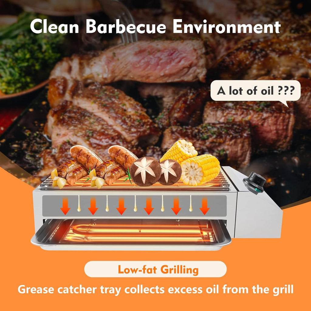 Indoor & Outdoor Electric BBQ Grill with Adjustable Temperature Control Z109162